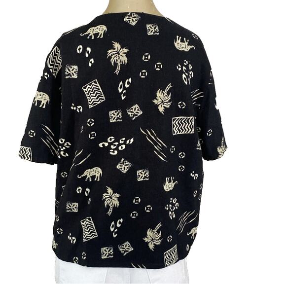 Ease Sport Sportswear Women 12 Elephant Top Shacket reversible Linen Blend - Picture 3 of 9